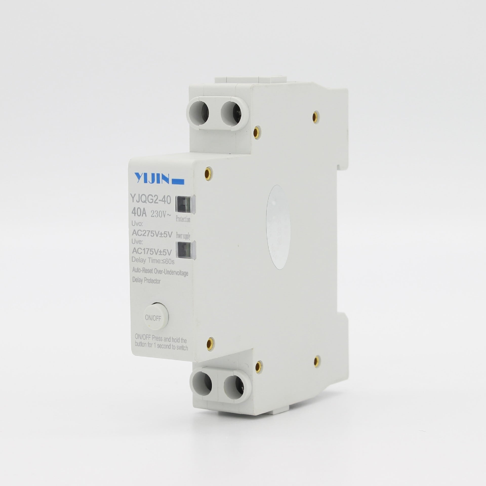 YJQG2 18mm 1P+N self resetting overvoltage and undervoltage protector