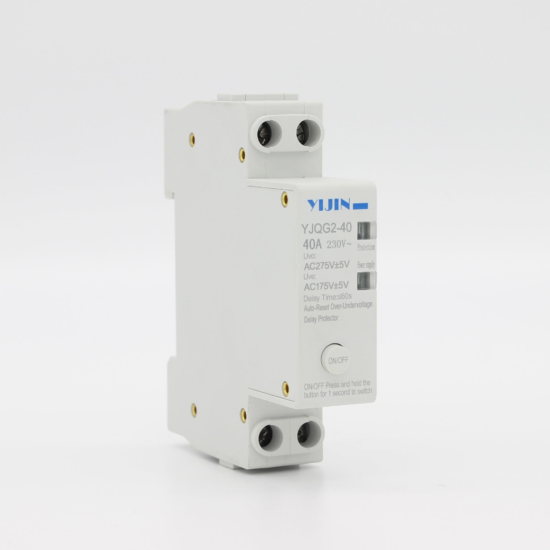 YJQG2 18mm 1P+N self resetting overvoltage and undervoltage protector