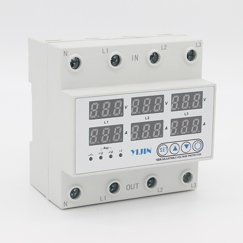 YJQGA-100 3P+N Self resetting Overvoltage and Overcurrent Protector