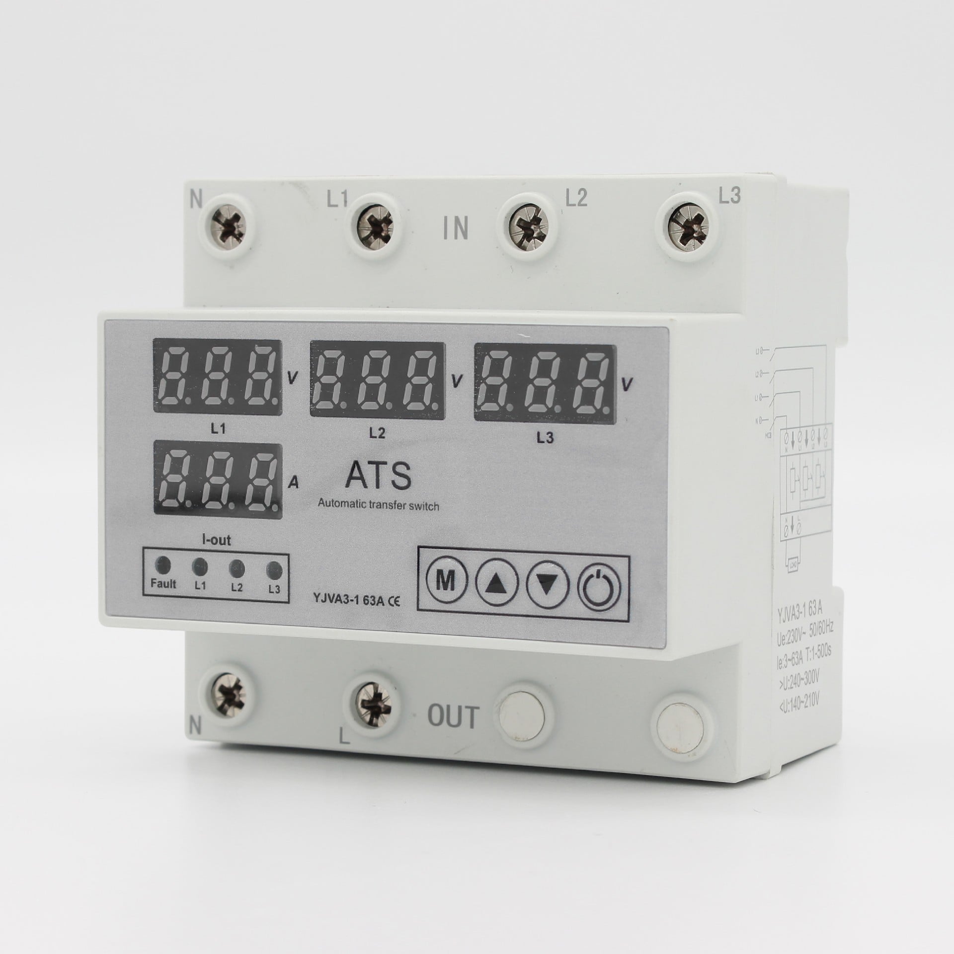 YJVA3-1 3P+N four in two out automatic phase sequence conversion switch