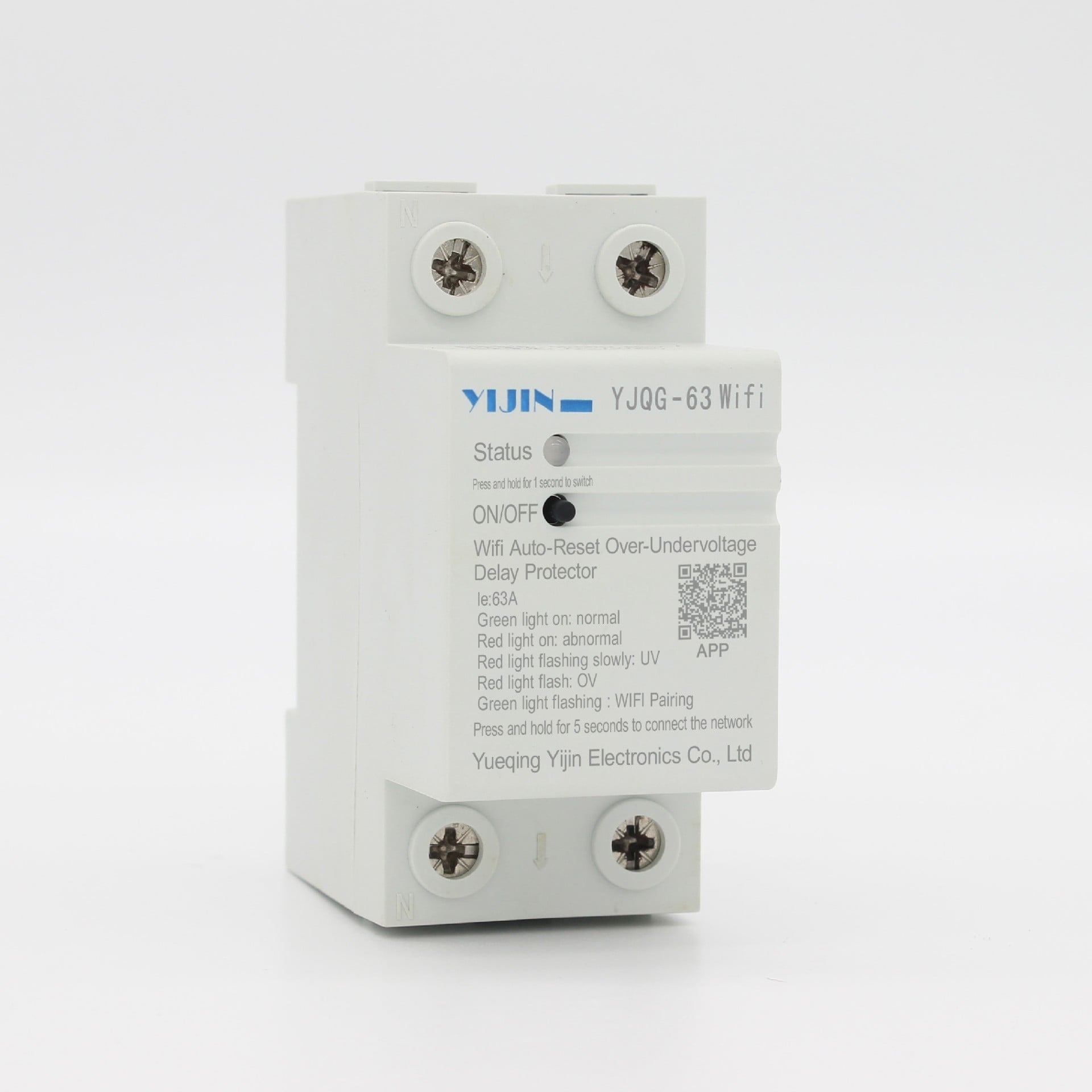 YJQG-63 WiFi automatic reset overvoltage and undervoltage delay protector
