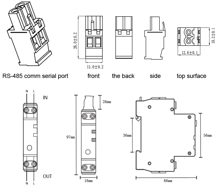 RS485 communication circuit breaker