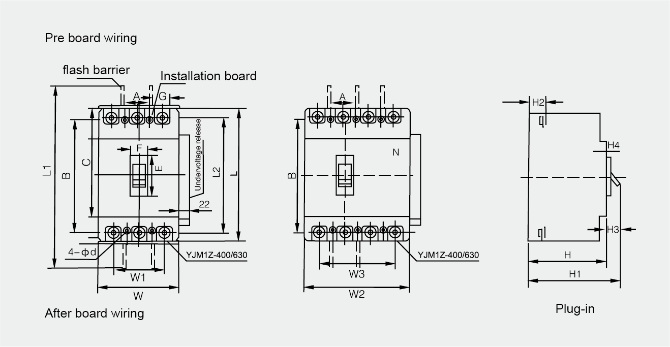 YJM1Z plastic shell DC circuit breaker