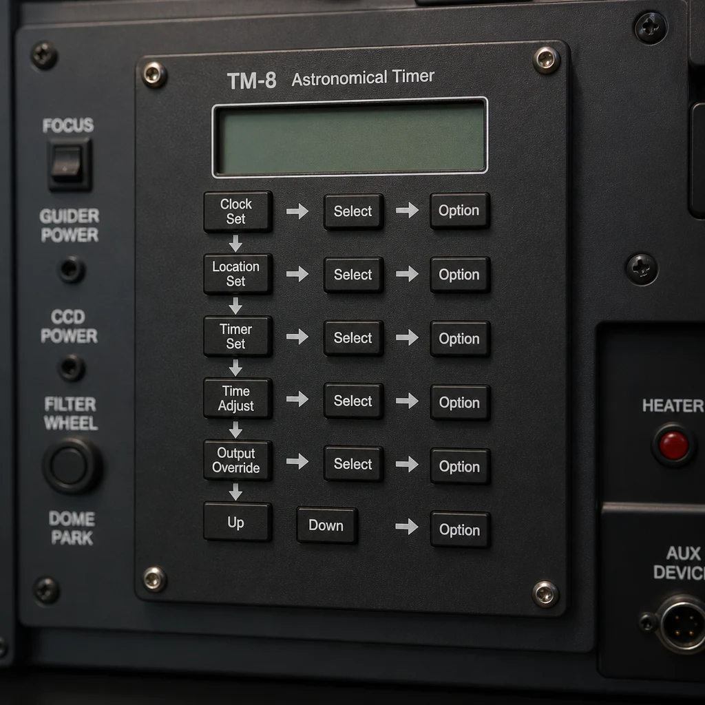 Timer display and key detail for lat-long setup