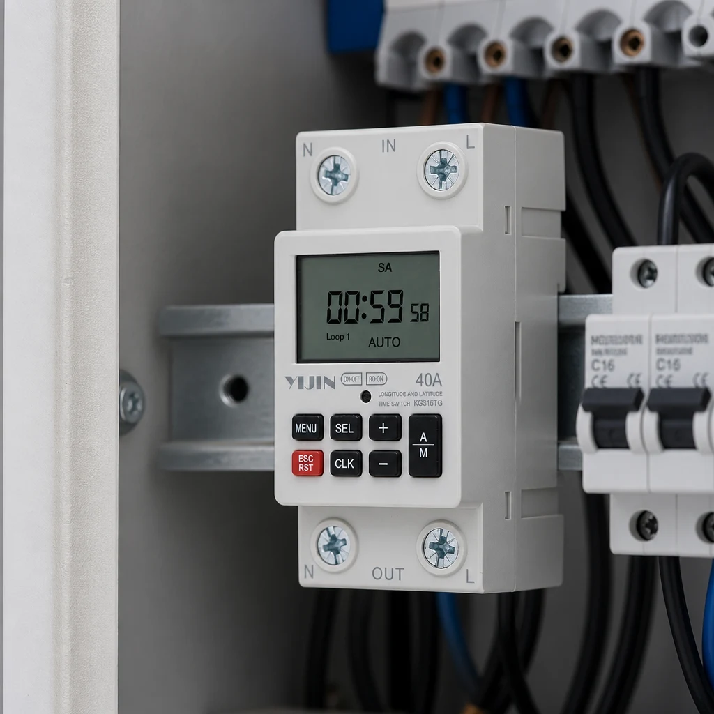 Modular timer alternate angle for outdoor panel installs