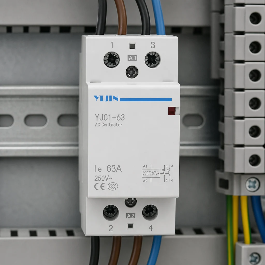 Modular AC contactor product view beside wear-symptom discussion