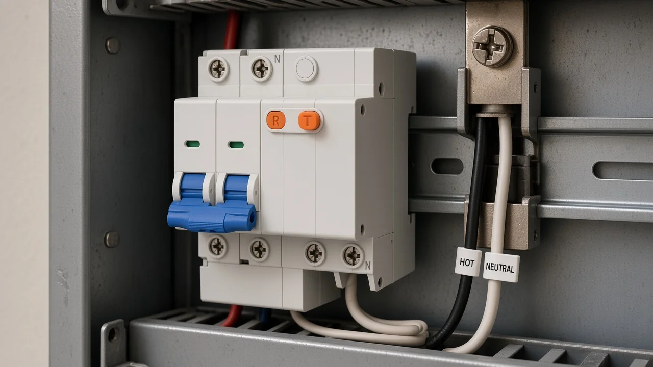 Panel readiness scene preparing hot and neutral conductors for AFCI work