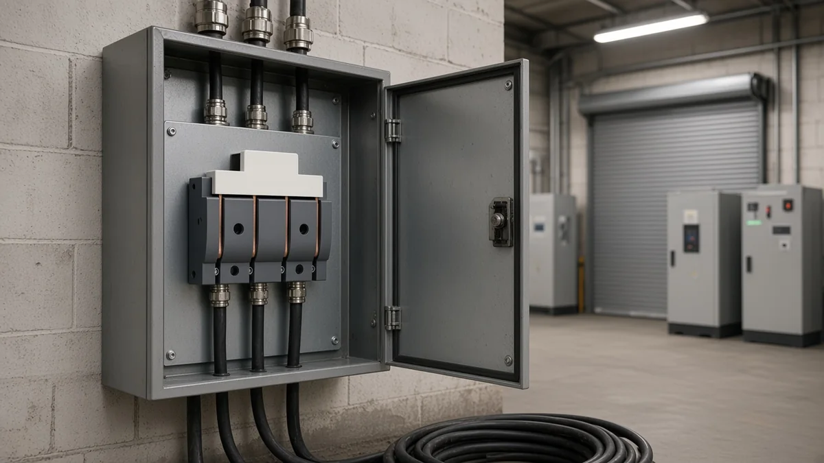 Knife isolator installed as the isolation point in an indoor wall-mounted switchboard