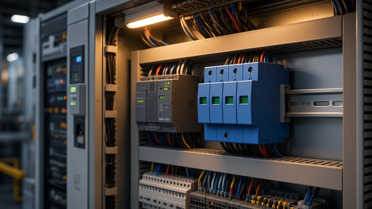 Point-of-use fine protection near equipment with DIN SPD context