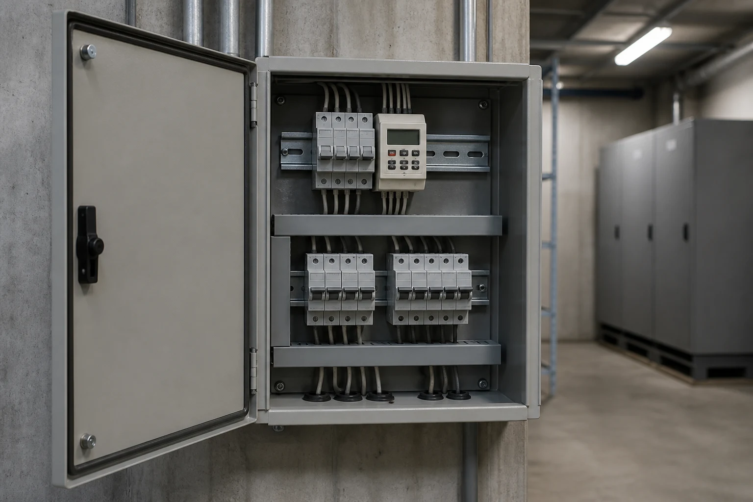 Weekly timer in control cabinet scene