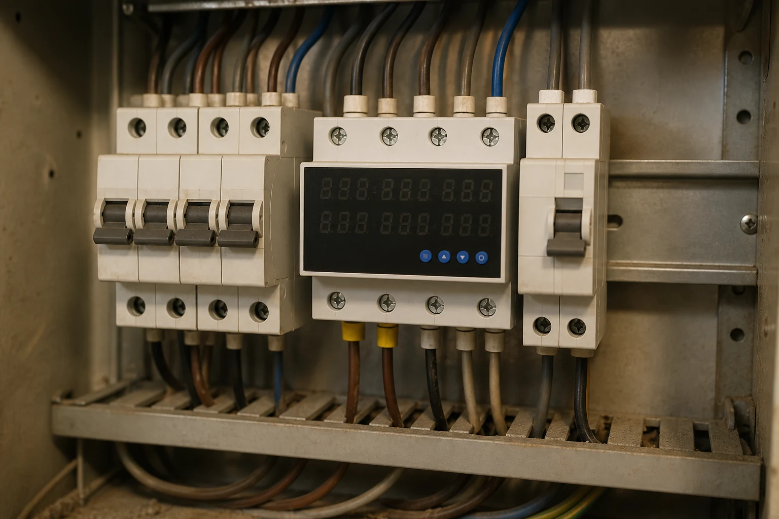 Voltage protector DIN-rail cover in distribution board