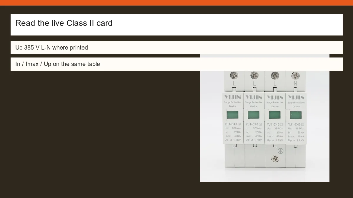 Live Class II nameplate fields for Uc In Imax and Up on a rail module
