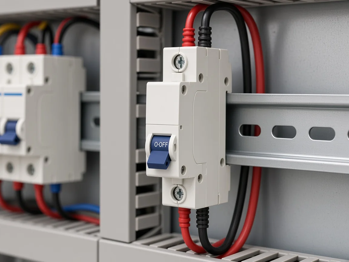 DIN-rail DC miniature circuit breaker on TH35 rail
