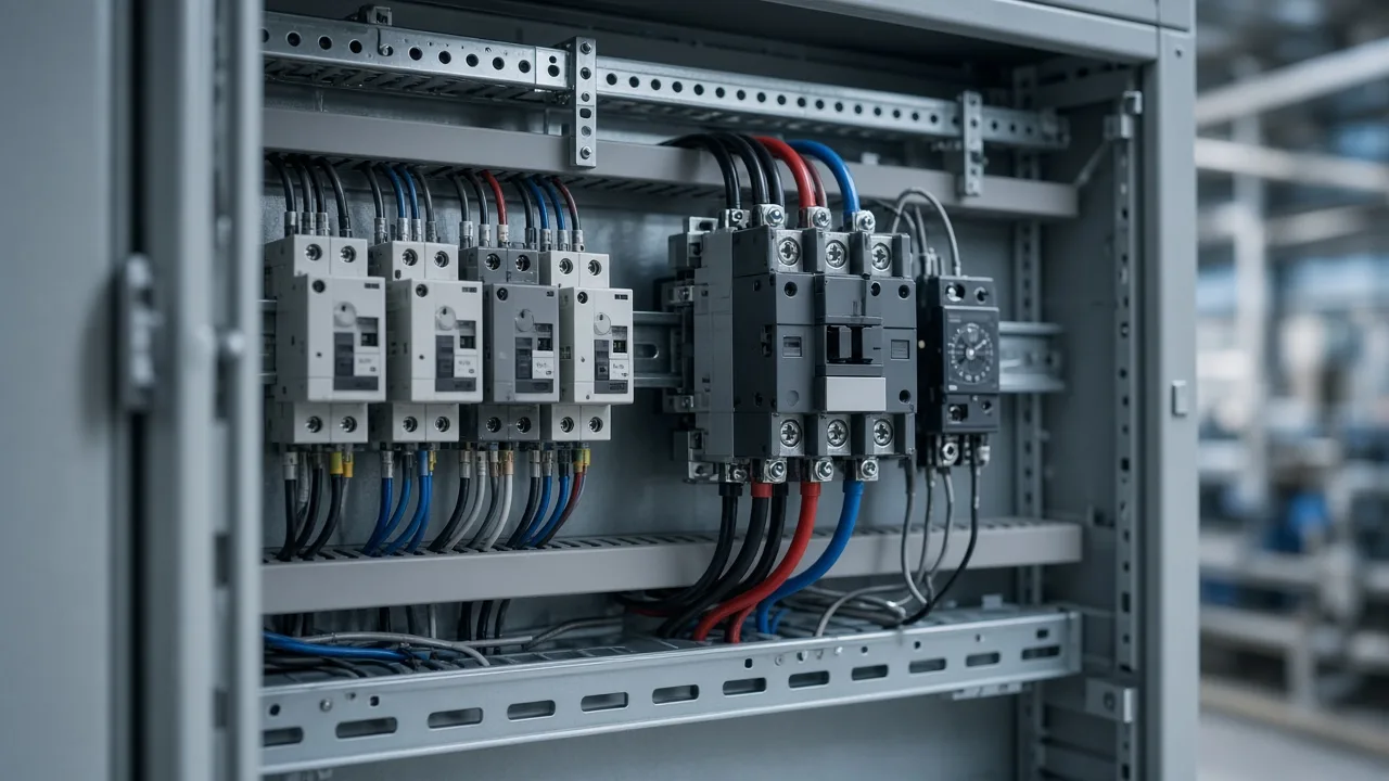 Match a 480v 3 phase timer switch to load and coil ratings on an industrial panel