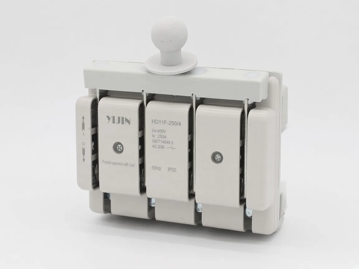 Multi-pole open isolator with linked poles on one handle