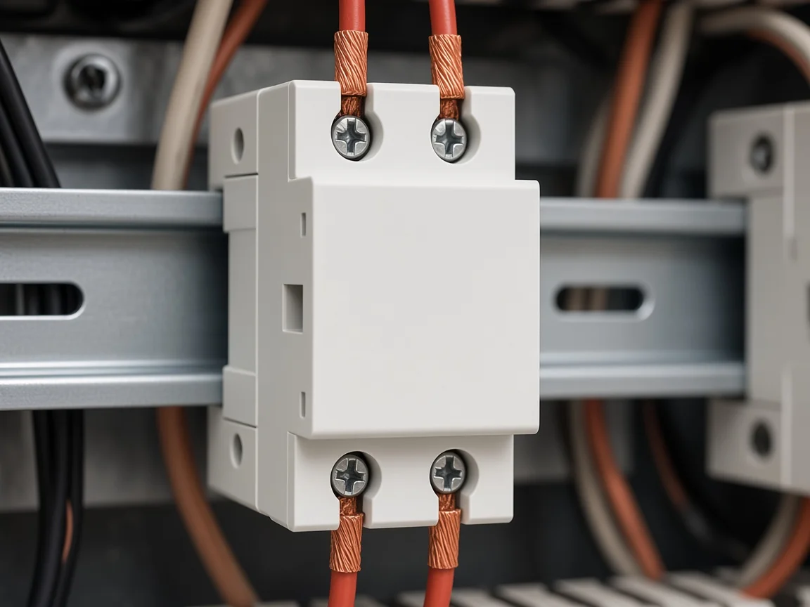 Power-pole screw terminals on a modular AC contactor for line and load landings