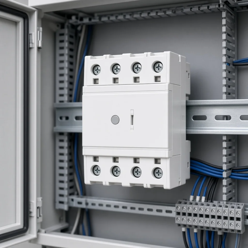 Modular DIN-rail AC contactor in a control panel for diagnosing buzz when line power seems off