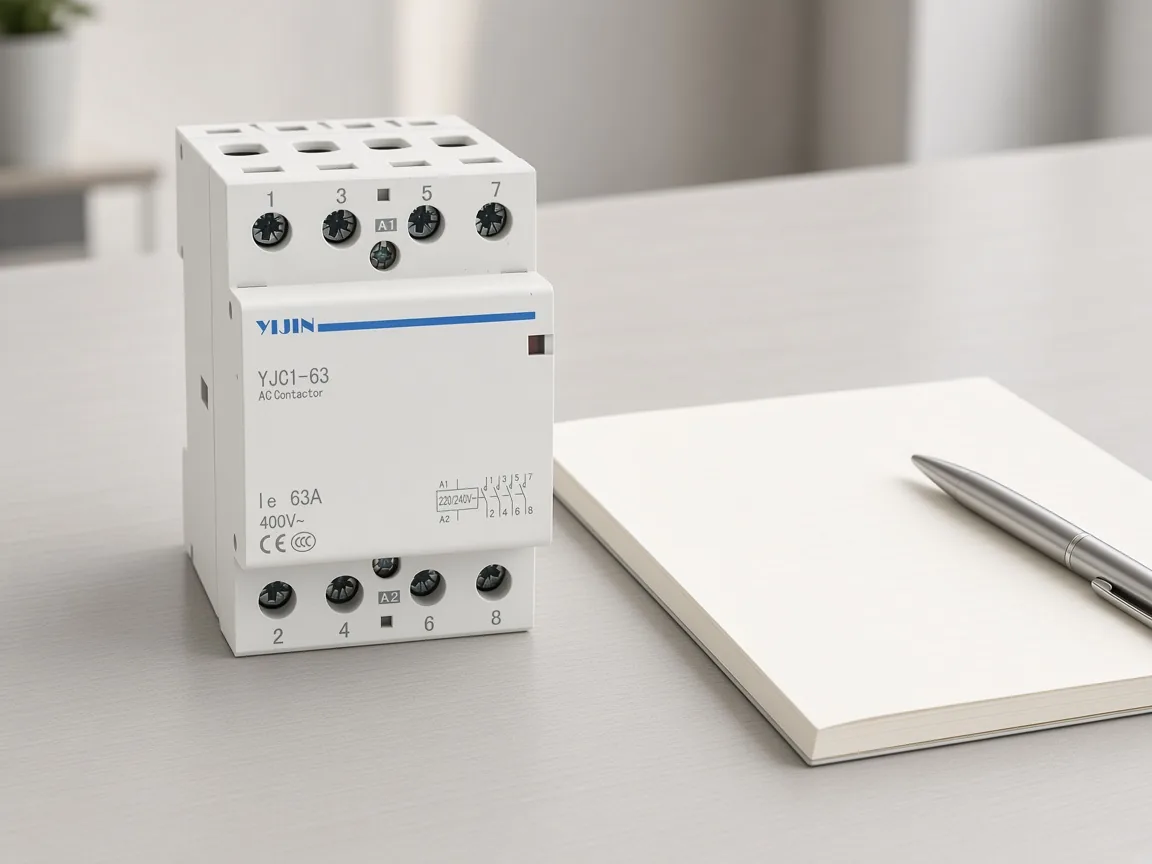 YJC1-63 modular contactor on a procurement bench