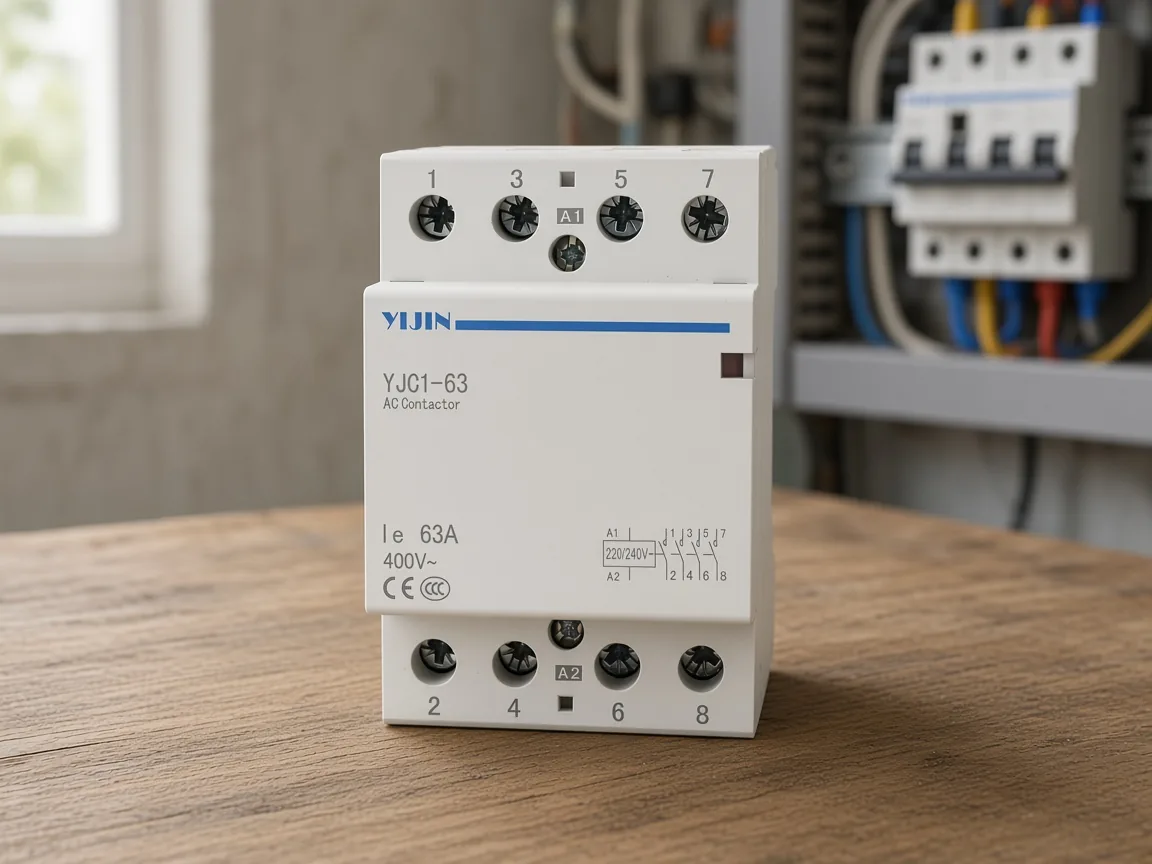 YJC1-63 modular contactor in an electrical room