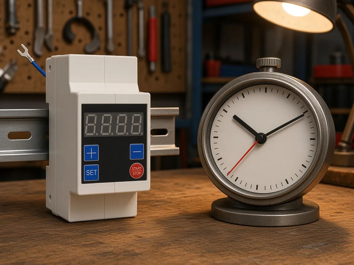 Countdown release beside a clock timer