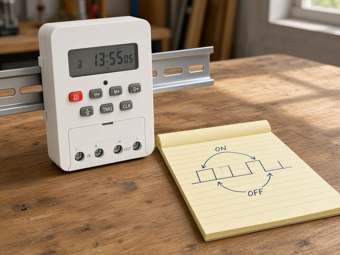 Rail clock beside a looping pulse note