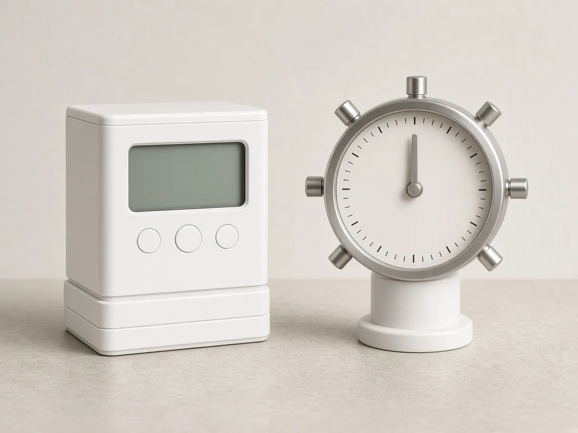 LCD timer beside an analog dial