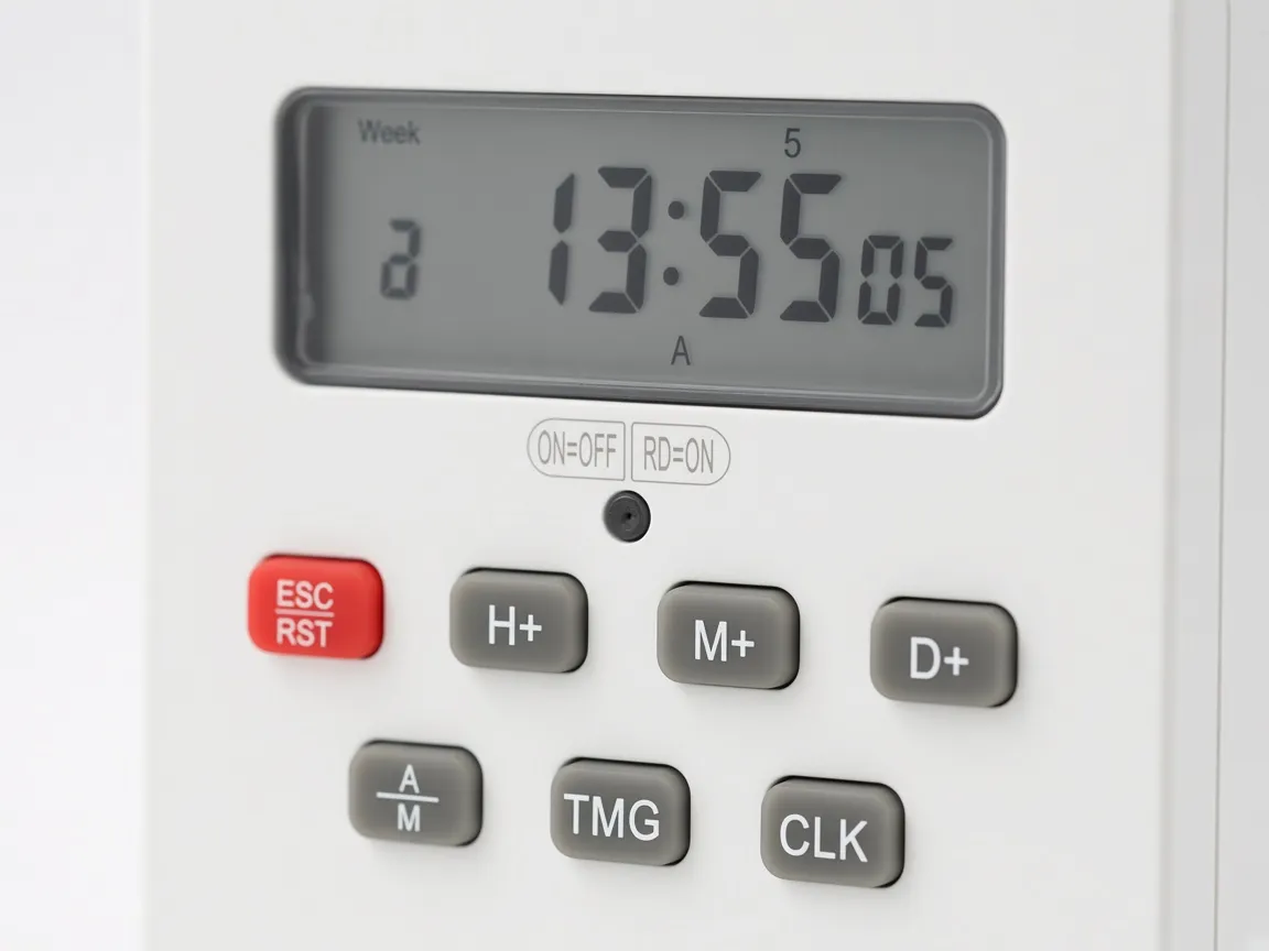 Close view of the timer display