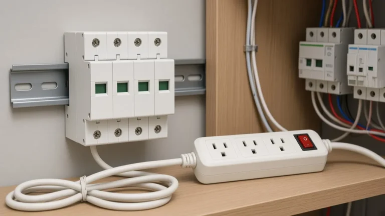 Match a surge protection device for home to a rail module or a service unit