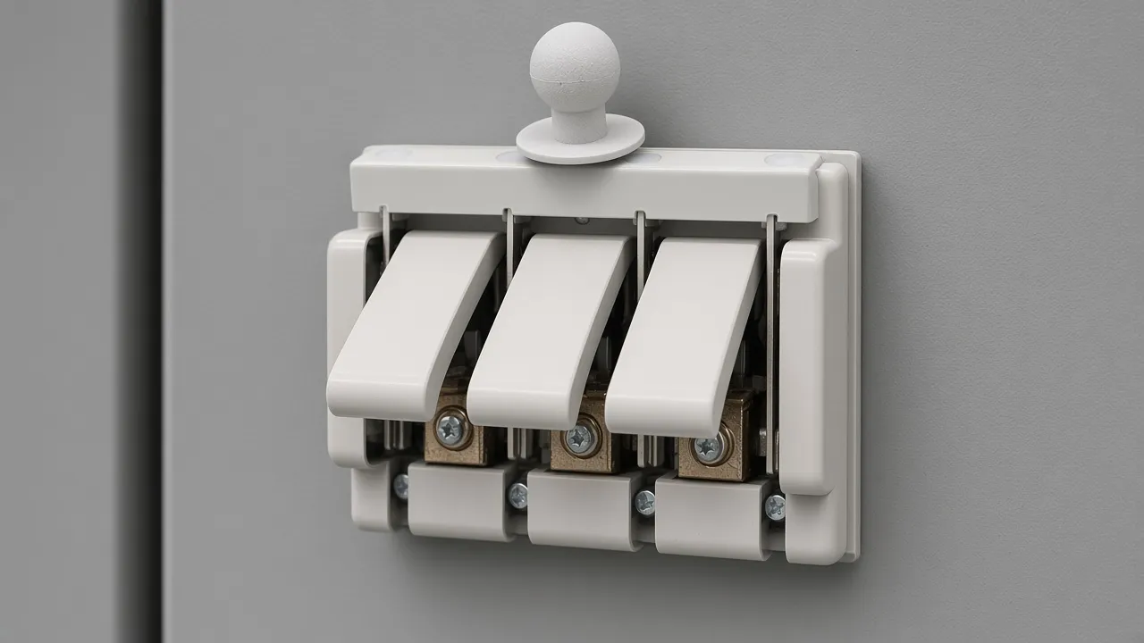 Open knife switch with a visible gap
