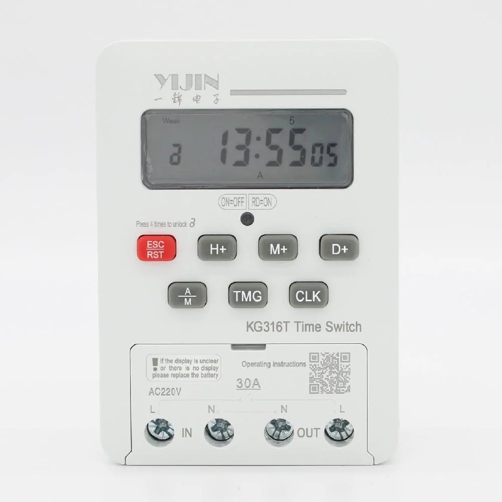 Yijin KG316T time control switch product photo for rail scheduled lighting control