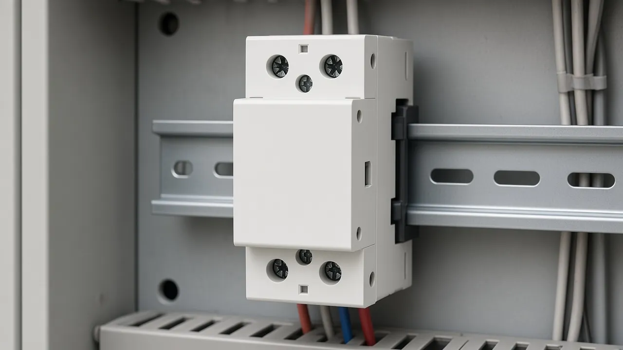 Household contactor on a rail