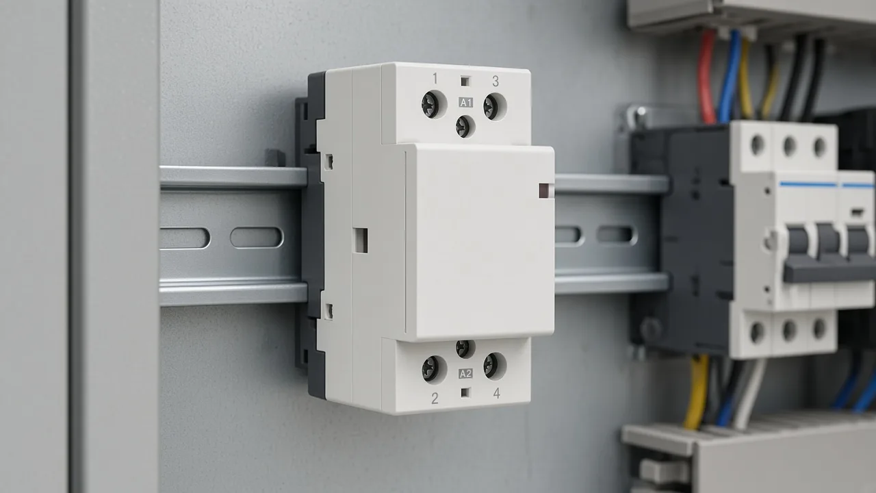 Household contactor on a rail