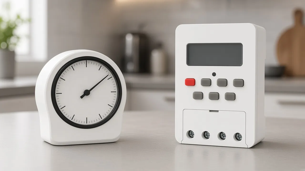 Countdown dial beside a rail time switch