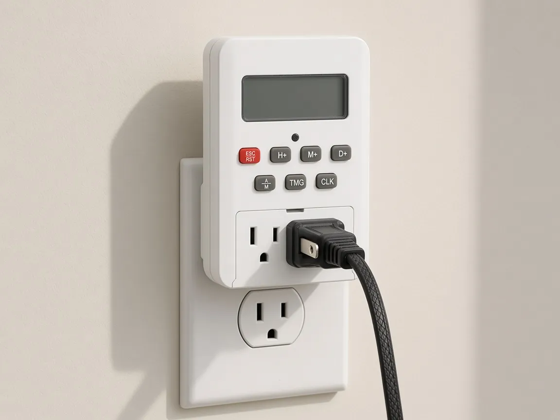 Plug-in timer seated in a wall receptacle