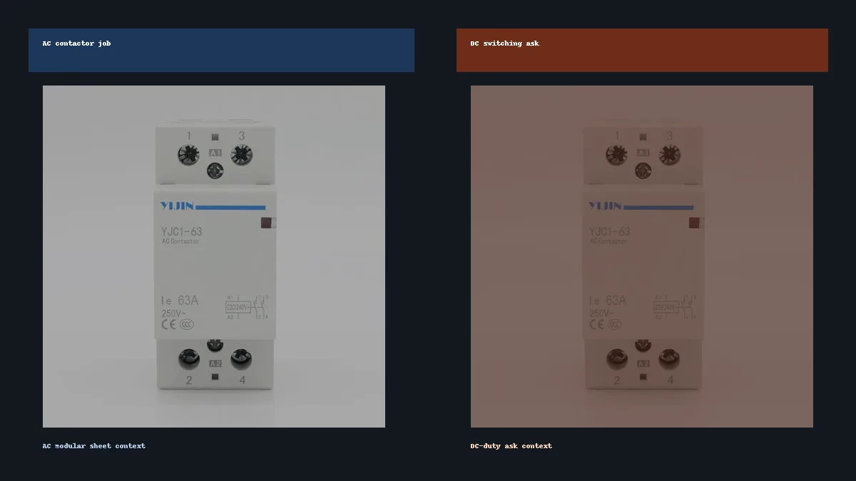AC modular contactor job versus DC switching ask